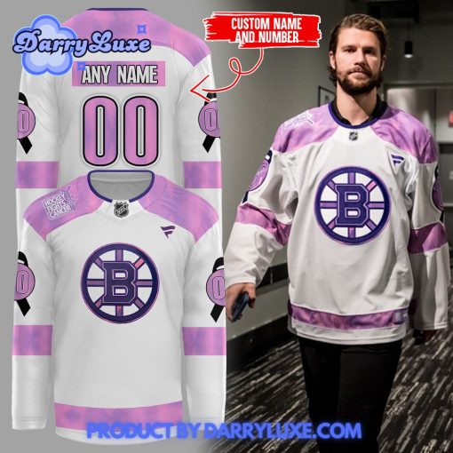 Boston Bruins Hockey Fights Cancer Special New Hockey Jersey