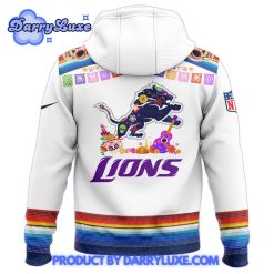 Detroit Lions Dia De Los Muertos 2024 White Hoodie