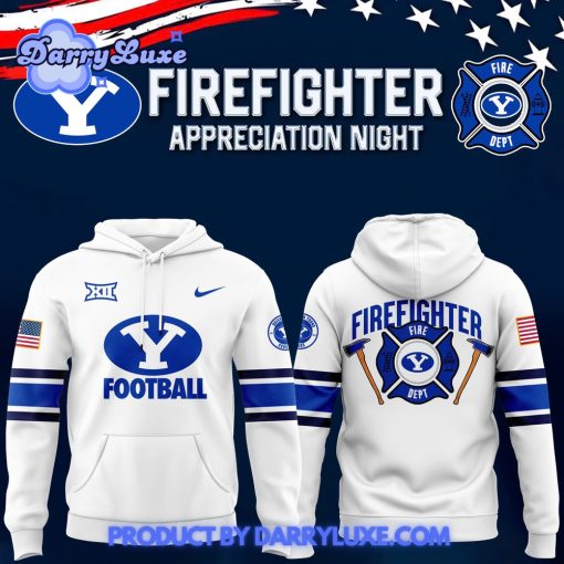 BYU Cougars Football x 2024 Firefighter Appreciation White Hoodie