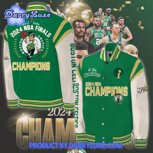 Boston Celtics 2024 Congratulations 18 Time NBA Finals Baseball Jacket