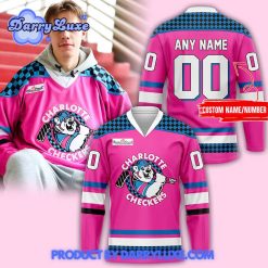 Charlotte Checkers Neon Night Personalized Hockey Jersey