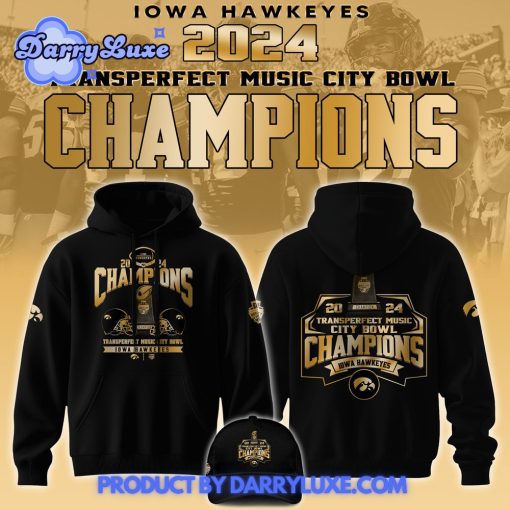 Iowa Hawkeyes NCAA Music City Bowl Champions Hoodie Set