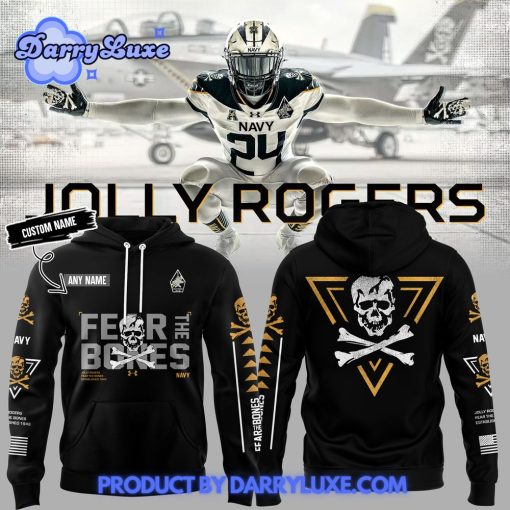 Jolly Rogers Navy Midshipmen Football Hoodie Black