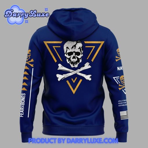 Jolly Rogers Navy Midshipmen Football Hoodie Set Blue