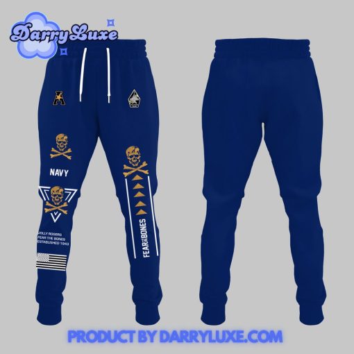 Jolly Rogers Navy Midshipmen Football Hoodie Set Blue