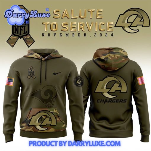 Los Angeles Rams 2024 Salute To Service Camo Hoodie