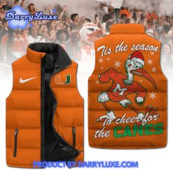 Miami Hurricanes Football Tis The Season Sleeveless Puffer Down Vest