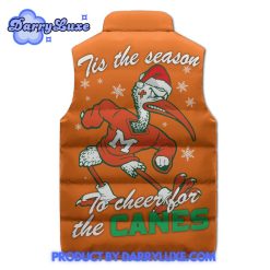 Miami Hurricanes Football Tis The Season Sleeveless Puffer Down Vest