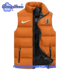 Miami Hurricanes Football Tis The Season Sleeveless Puffer Down Vest