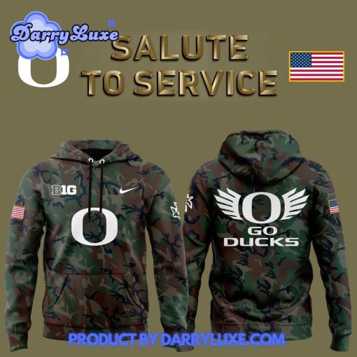 Oregon Ducks Camo 2024 Salute to Service Hoodie