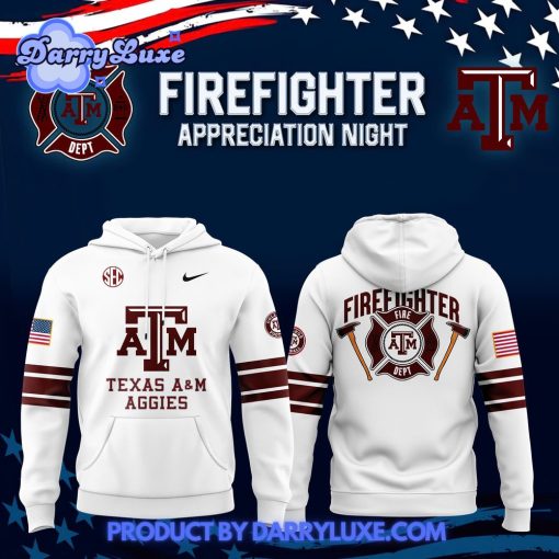 Texas A&M Aggies x 2024 Firefighter Appreciation White Hoodie