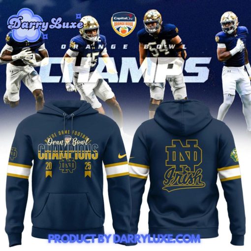 2025 Orange Bowl Champions Notre Dame Fighting Irish Football Hoodie