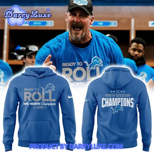 Detroit Lions 2024 NFC North Division Champions Locker Room Trophy Hoodie