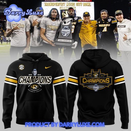 Missouri Tigers Football Music City Bowl Champions Black Hoodie Set