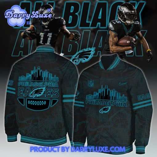 Philadelphia Eagles Carbon Black Fashion Game Baseball Jacket 2025