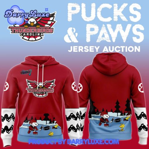 Carolina Thunderbirds x Pucks and Paws 2025 Hoodie, Cap