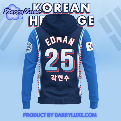 Los Angeles Dodgers MLB 2025 “Korean Heritage Night” Hoodie