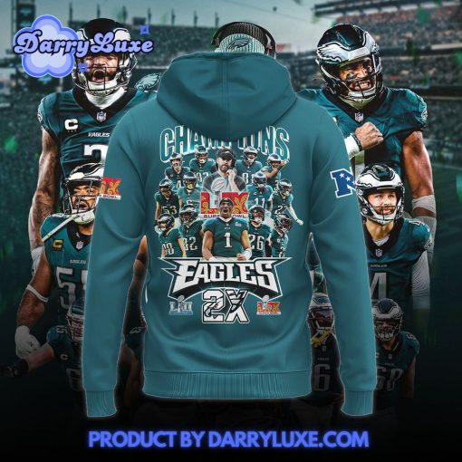 Philadelphia Eagles 2025 Super Bowl LIX Champions Nike Hoodie