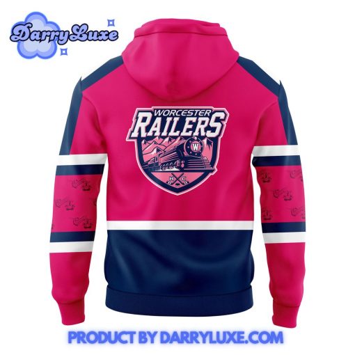 Worcester Railers PINK IN THE RINK Anthony Repaci Bobblehead Hoodie Set