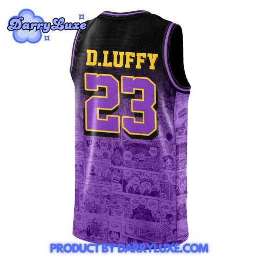 Los Angeles Lakers x One Piece Luffy Basketball Jersey