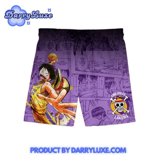 Los Angeles Lakers x One Piece Luffy Basketball Jersey