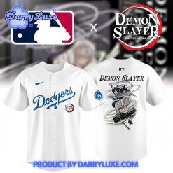 MLB Collab Demon Slayer x Los Angeles Dodgers Baseball Jersey