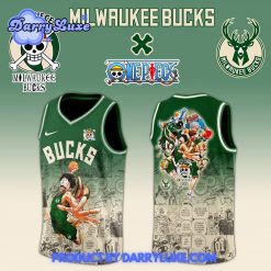 Milwaukee Bucks x Luffy One Piece the Straw Hat Pirates Basketball Jersey