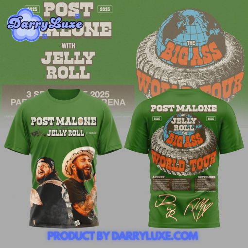 Post Malone with Jelly Roll The Big Ass World Tour Shirt 2025